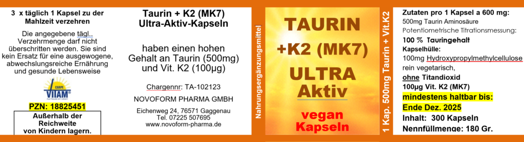 Taurin 300er K2 Etikett